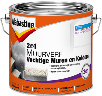 Alabastine 2in1 wall paint moisture m k | 2.5l - 5096050