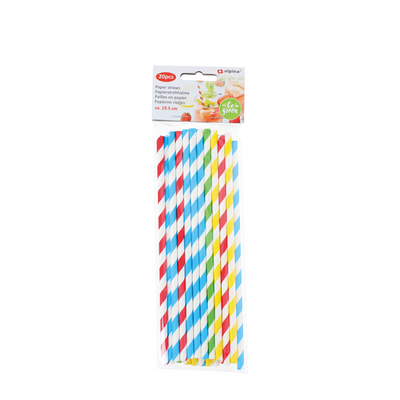 Pajitas de papel Alpina color 19,5cm 20 piezas