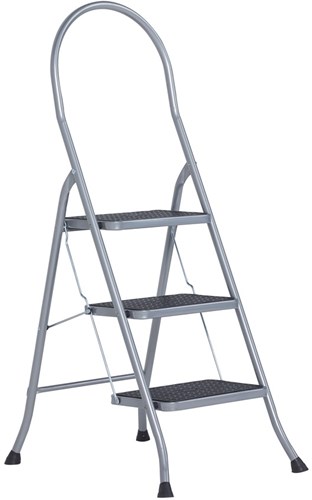 Altrex cromato huishoudtrap 3-treeds met hoge beugel silver - 500951