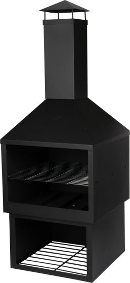 Atmosfera combattente camino con acciaio resistente al fuoco 44 x 44 x 118 cm nero