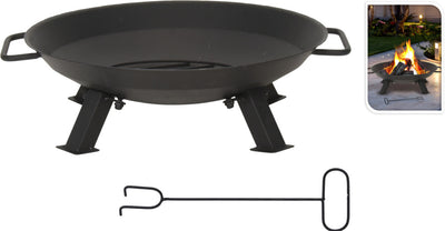 Ciotola antincendio a 4 gambe in metallo Ø46 x H17 cm