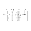 Maniglia per porta Ami 357 avvitabile 245 30 cilindro a profilo 72 m5 r5,5 f1 spessore porta 53 57 mm. - 511740