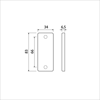 Ami roseta rectangular 4 dcha. ciega f-2 - 226401