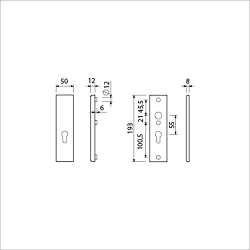 Ami ferramenta di sicurezza 193 50 profilo zkrg esterno cilindro 55 profilo interno cilindro 55 f2 spessore anta 38 42 mm - 831093