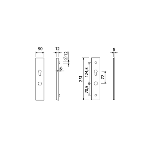 Herraje seguridad ami 251 50 exterior e interior perfil f1 cilindro 72 inversión 2gts espesor puerta 38 42 mm - 803163