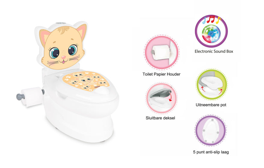 Pilsan Cat Educational Plaspot Wit Beige