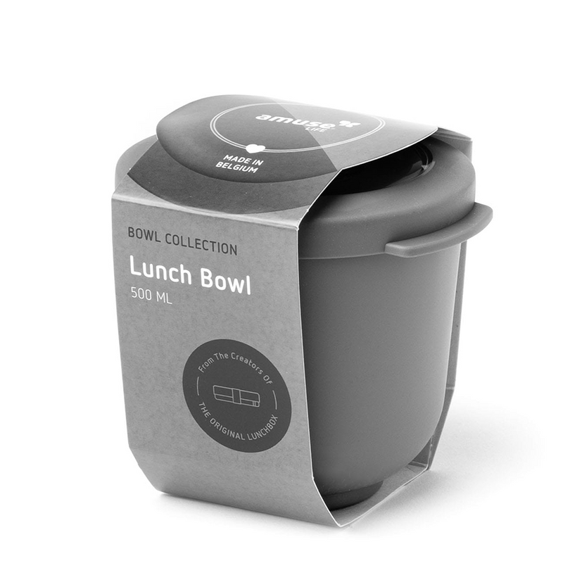 Amuse life ciotola per il pranzo con coperchio grigio 500ml