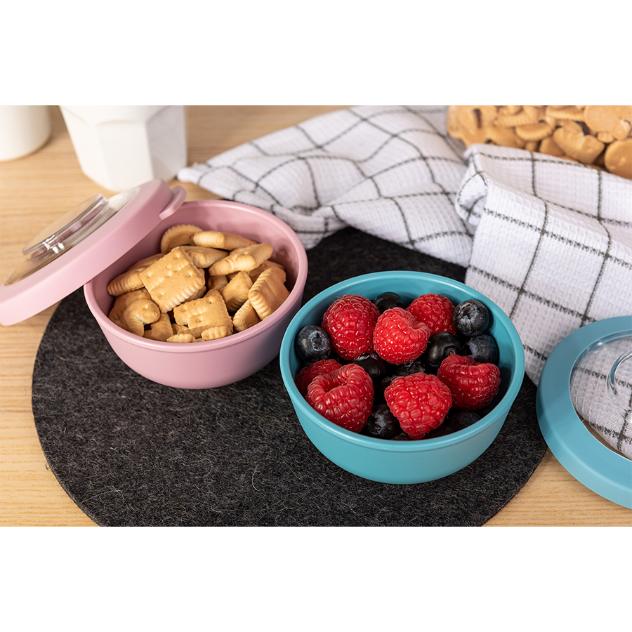 Amuse life ciotola snack con coperchio blu 200ml