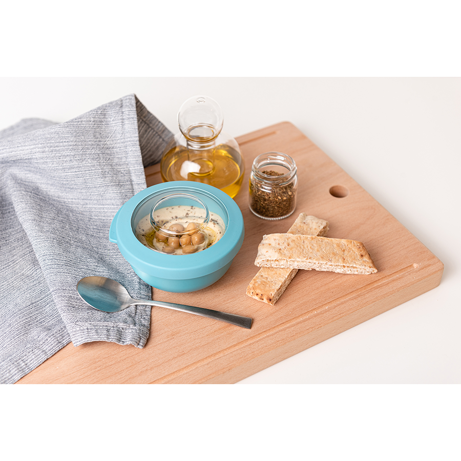 Amuse life ciotola snack con coperchio blu 200ml