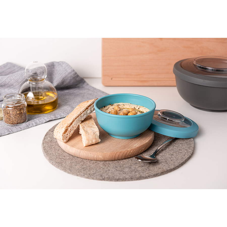 Amuse life ciotola snack con coperchio blu 200ml
