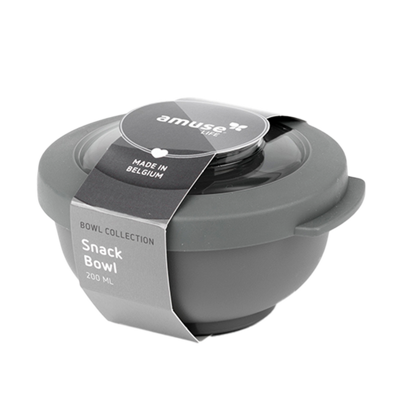 Amuse life ciotola snack con coperchio grigio 200 ml