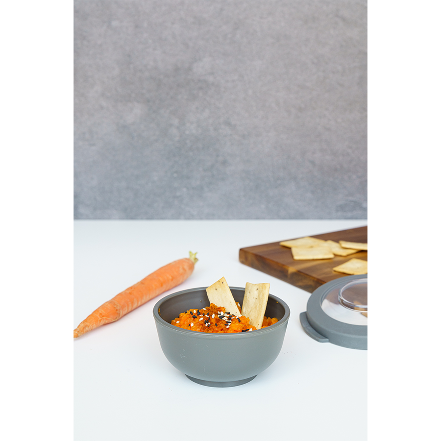 Amuse life ciotola snack con coperchio grigio 200 ml