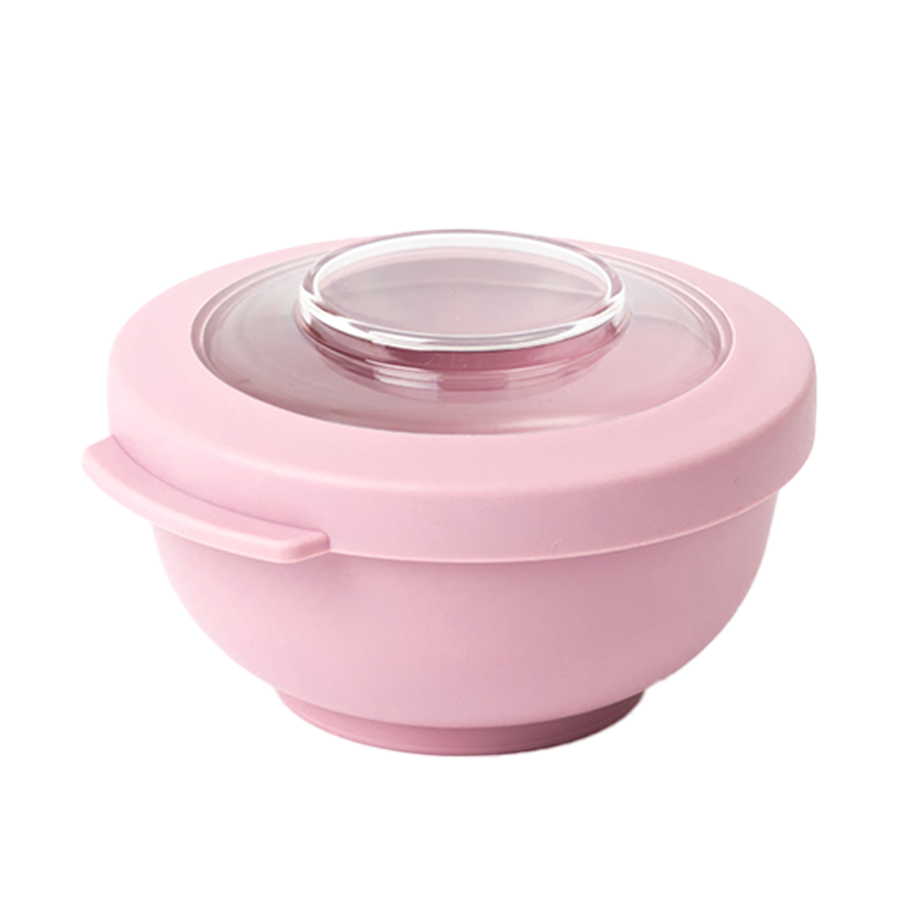 Amuse life ciotola snack con coperchio rosa 200ml