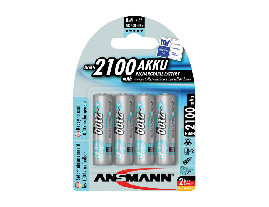 Batterie Ansmann Nimh Battery Mignon AA 2100 mAh 4 pezzi