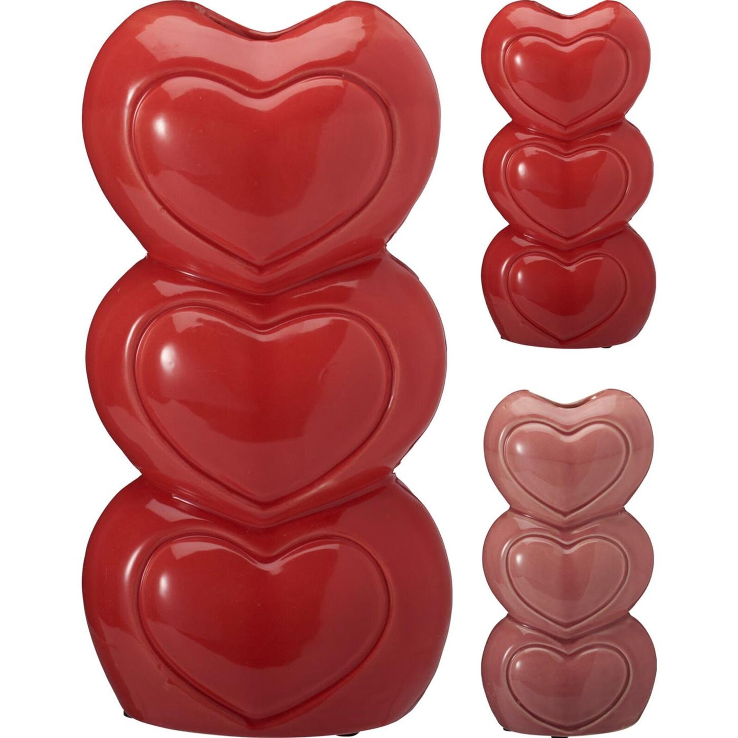 Jarrón de decoración para el hogar corazones 20cm