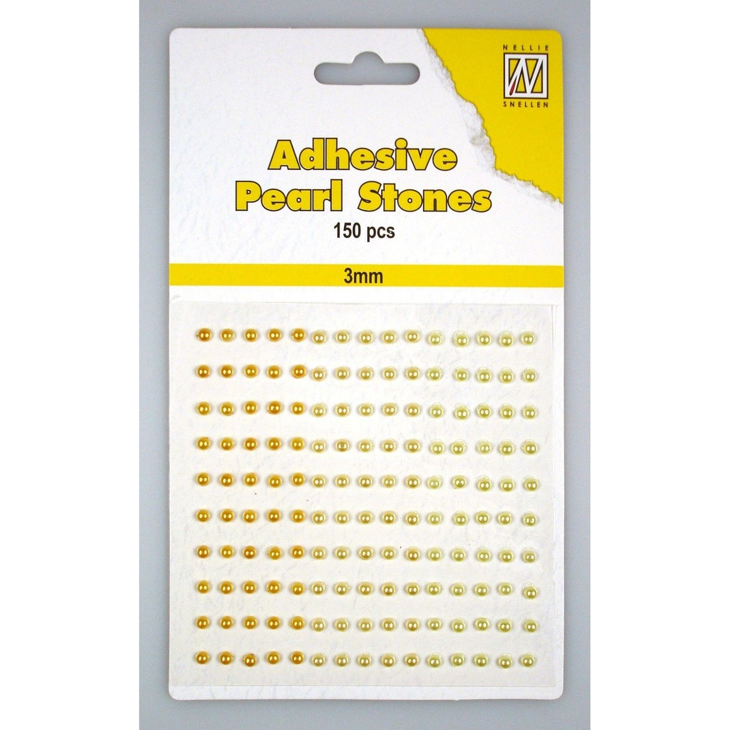 Nellie's choice • adhesive pearls 150stuks sheet 3mm 3 tones yellow-gold