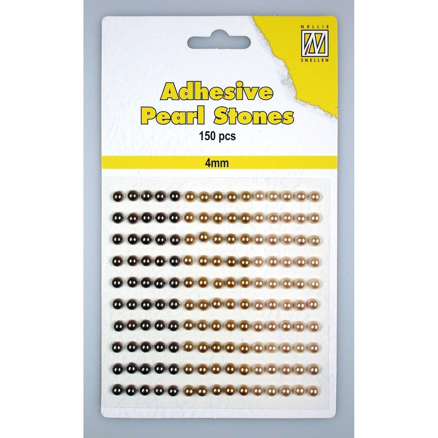 La scelta di Nellie • perle adesive 150 pezzi foglio 4mm 3 toni di marrone