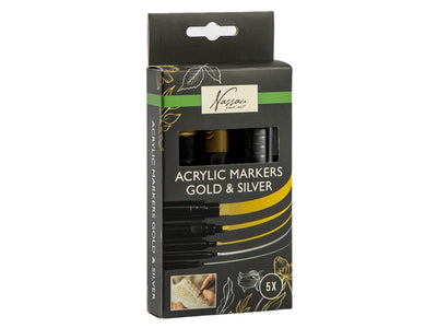 Creative craft group nassau acrylic marker set gold silver - 5 pcs.