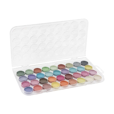 Paleta de pintura de acuario metálico creativo de grupo artesanal, 36 colores