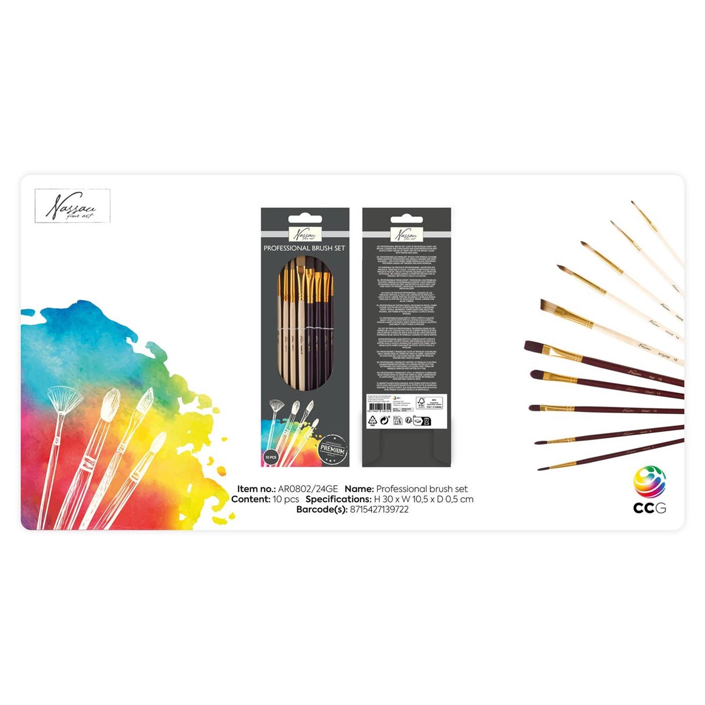 Nassau Fine Art Nassau Professional Brush Set, 10dlg.