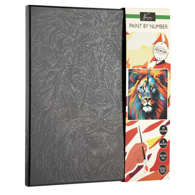 Pintura por número Luxury Black Canvas Lion 30x30