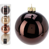 Kerstballen in koker amber mix set a 4 stuks ã¸10cm - afbeelding 1