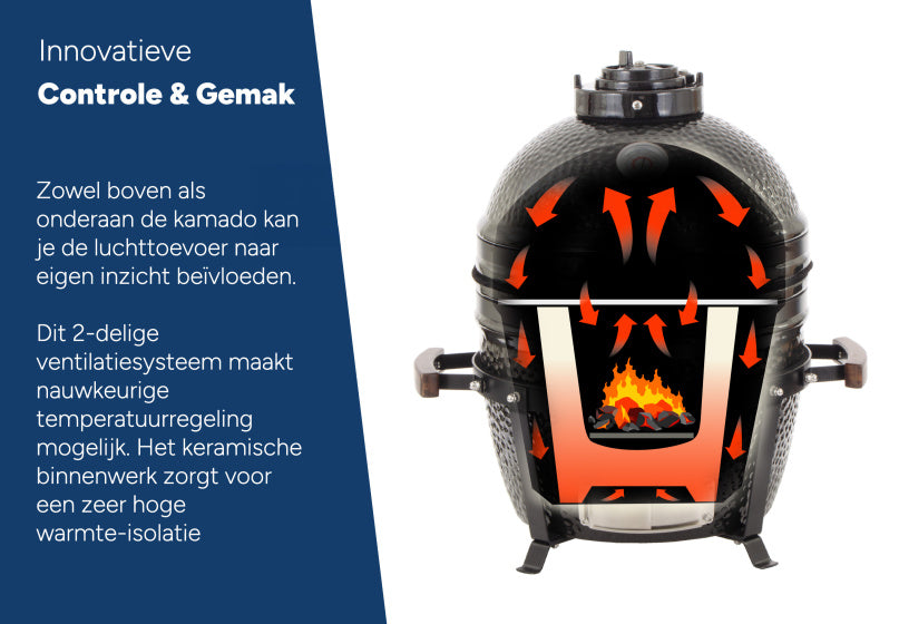 Arbaer Kamado Medium Ø 16 pollici con telaio in ceramica
