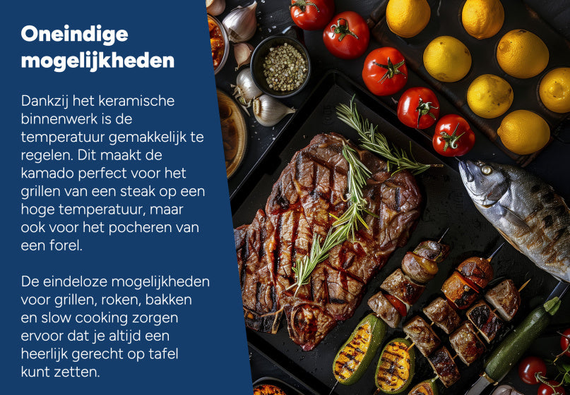 Arbaer Kamado Medium Ø 16 pollici con telaio in ceramica