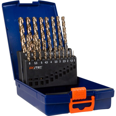 Set di punte elicoidali Rotec 1-10x0,5mm hss-g 19 pezzi