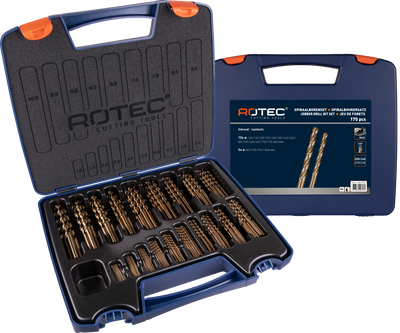 Set di punte elicoidali Rotec 1-10x0,5mm hss-e 170 pezzi