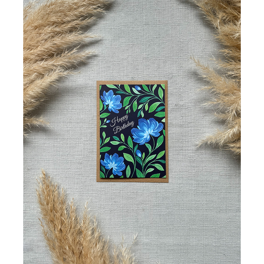 Biglietto d'auguri Art by Andu con vite blu