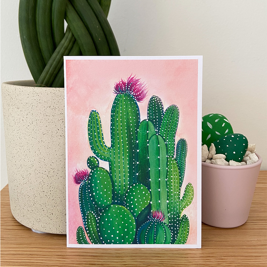 Art by andu wenskaart cactuses