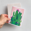 Arte de andu tarjeta de felicitación cactus