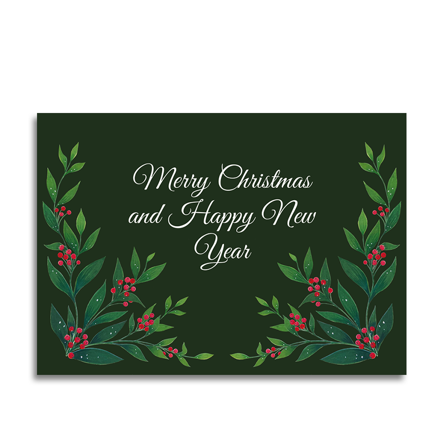 Art by andu wenskaart christmas green