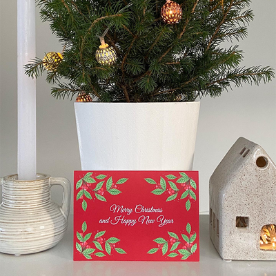 Art by andu wenskaart christmas red