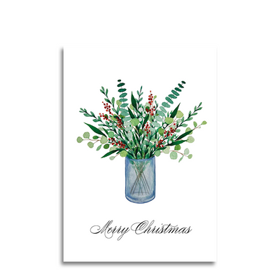 Vaso di Natale con biglietto di auguri Art by Andu