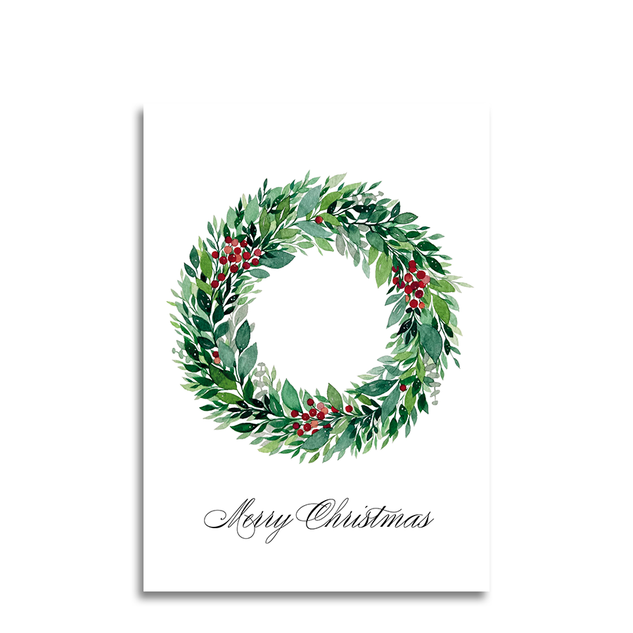 Art by andu wenskaart christmas wreath