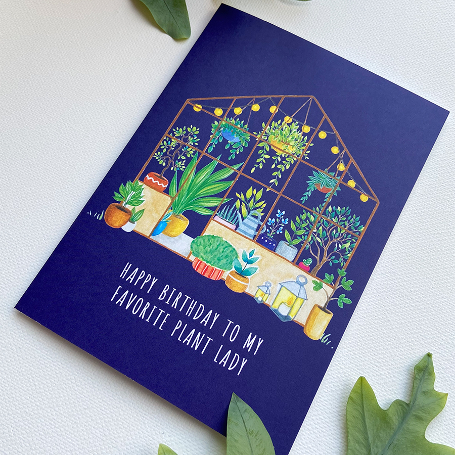 Art by andu wenskaart greenhouse garden