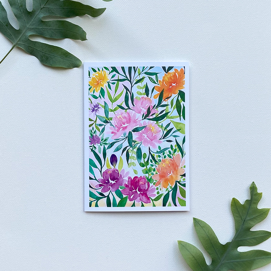 Art by andu wenskaart jungle flowers