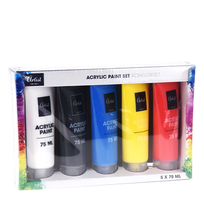 Set colori acrilici per artisti 75ml 5 pezzi