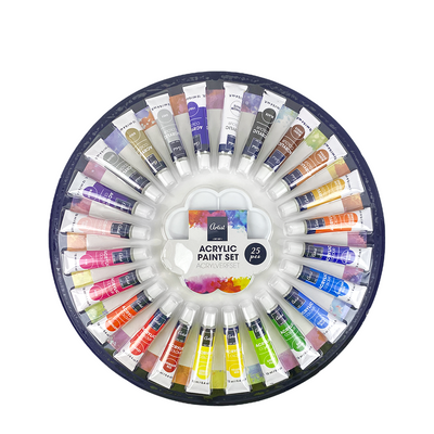 Set colori acrilici per artisti + tavolozza 25 colori