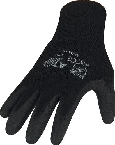Guanto in asatex | taglia 10 nero | e 388 psa categoria ii | nylon con poliuretano | 12 paia - 3702 10 - 3702 10