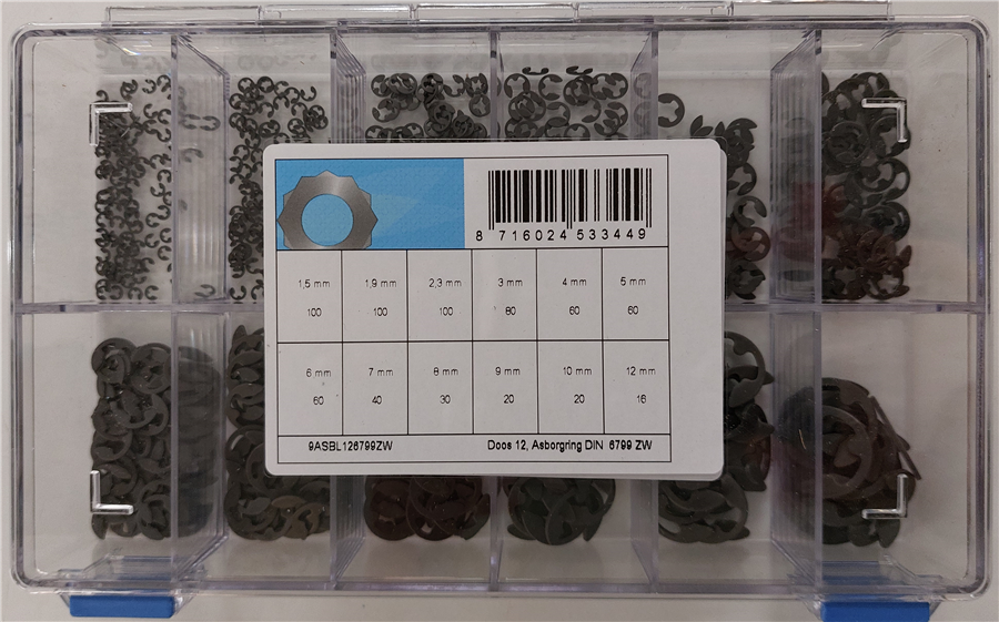 Assortimento anelli ferma asse d6799 neri