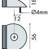 Tope de puerta de acero inoxidable Assa abloy | tope de puerta de piso de media luna | ø56x48x18mm | goma 8mm | longitud: 48 mm - p000238189-001-001