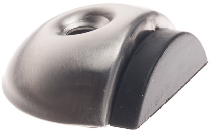 Tope de puerta de acero inoxidable Assa abloy | tope de puerta de piso de media luna | ø56x48x18mm | goma 8mm | longitud: 48 mm - p000238189-001-001
