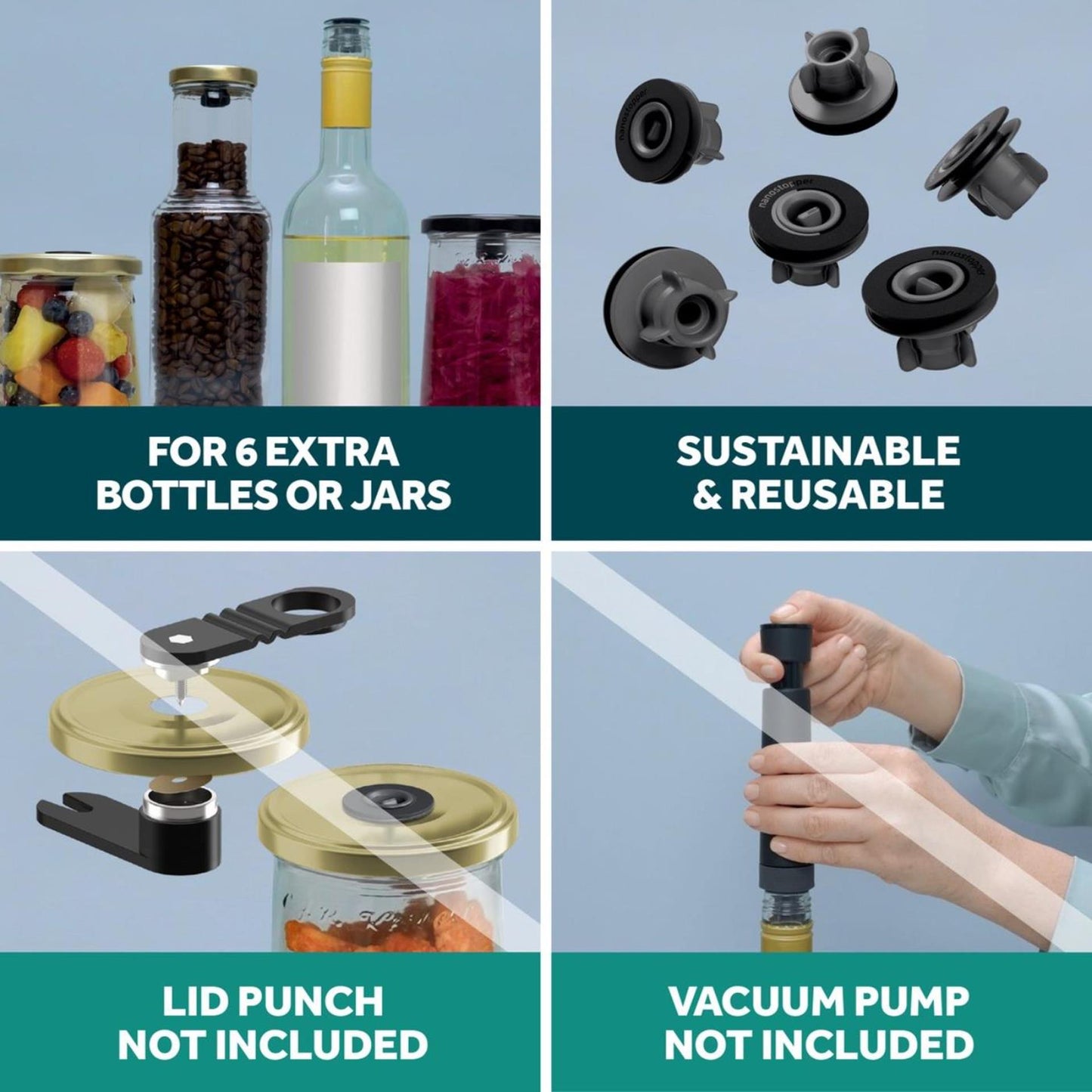 Airtender NanoStopper Stoppers Extra Set de 6