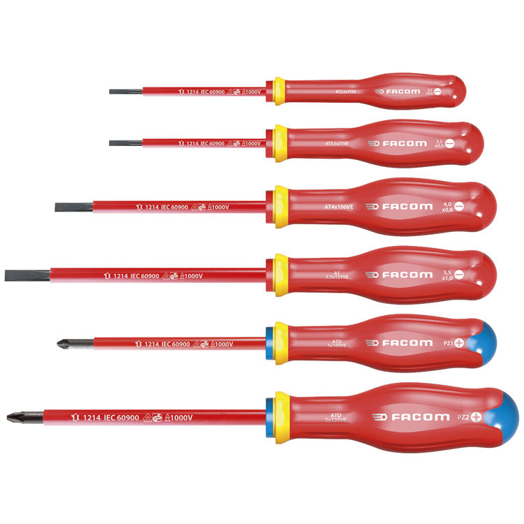 Facom atdve.j6pb | set | 1000v | schroevendraaiers | sleuf pz - atdve.j6pb