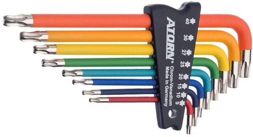 Set chiavi Atorn tx torx 8 pezzi con estremità sferica - 6479040