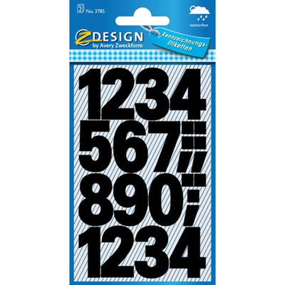 Etiqueta con números canguro z-design home negro paquete de 10