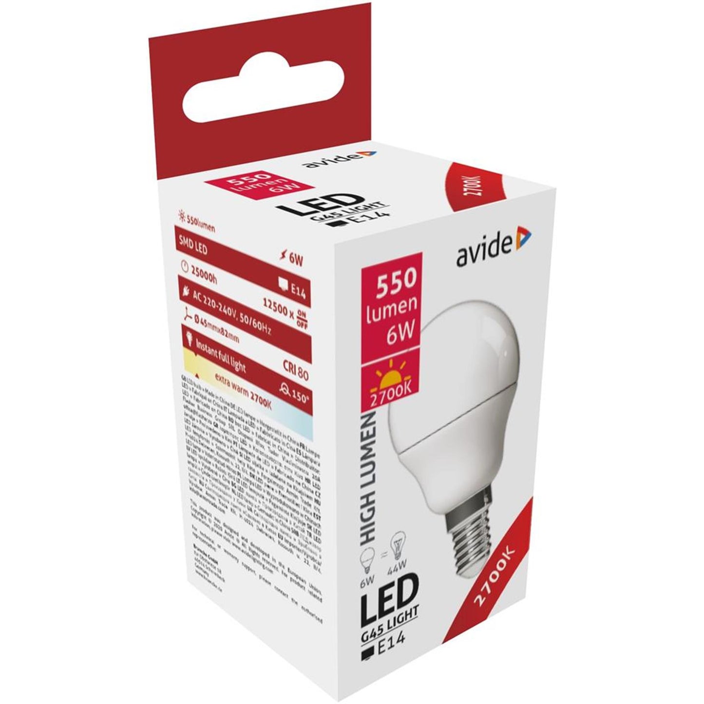 Lampada LED Avide E14 6W 2700K EW 450lm